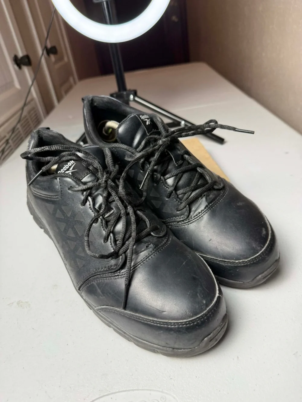 REEBOK SUBLITE CUSHION WORK MEN'S Sz 11 ATHLETIC WORK SHOE BLACK BOOTS Steal toe